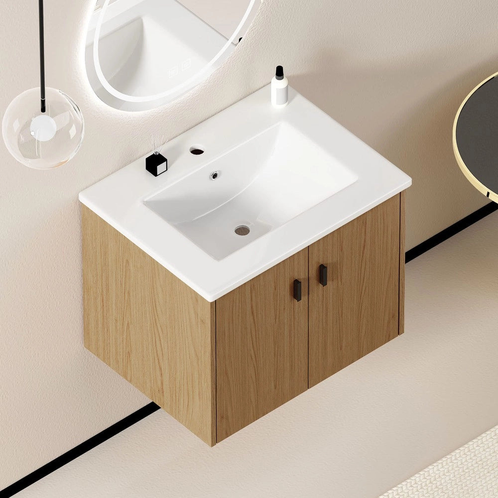 Armadietto Bagno 60 cm ¨C Xylo ¨C Rovere Chiaro, 2 Ante, Salvaspazio