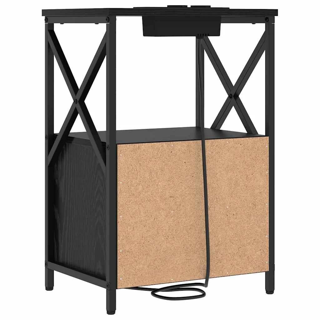 Armadio da Notte con cassetto 2 pcs Rovere Nero 40 x 31 x 60 cm 859561
