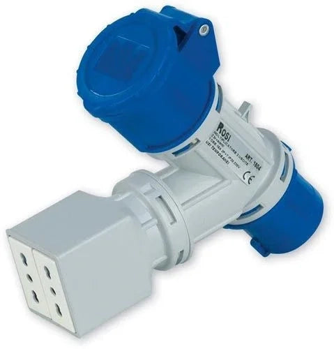 Moltiplicatore Adattatore Mobile 2 Uscite Spina 16A 2P+E 50/60 Hz IP44