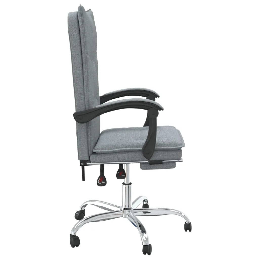 Poltrona da Ufficio Reclinabile Grigio Chiaro in Tessuto cod mxl 27403