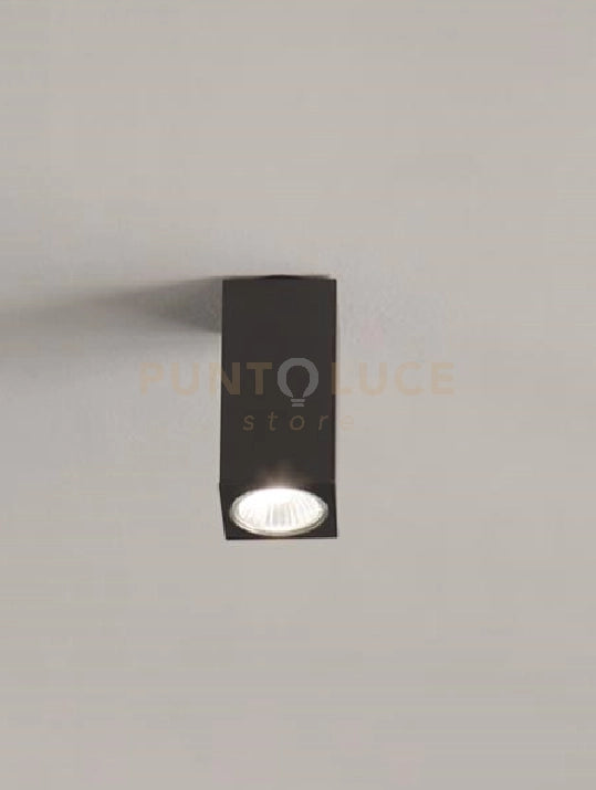 PLAFONIERA ALOA ATTACCO GU10 NERA H.12CM IP20