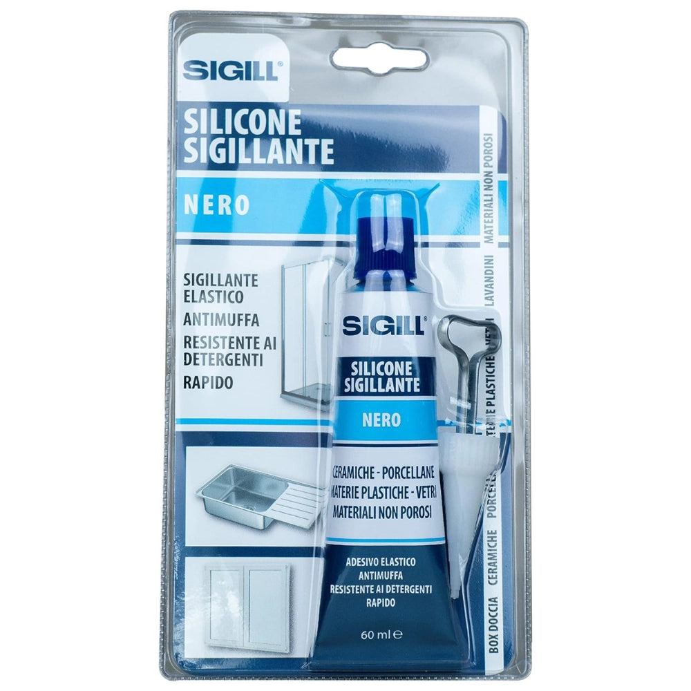 Silicone sigillante monocomponente a tubetto 60 ml *** colore- nero, confezione 1