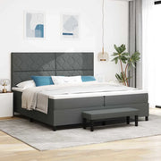 Letto a molle con materasso Grigio scuro 200 x 200 cm Tessuto 3344171