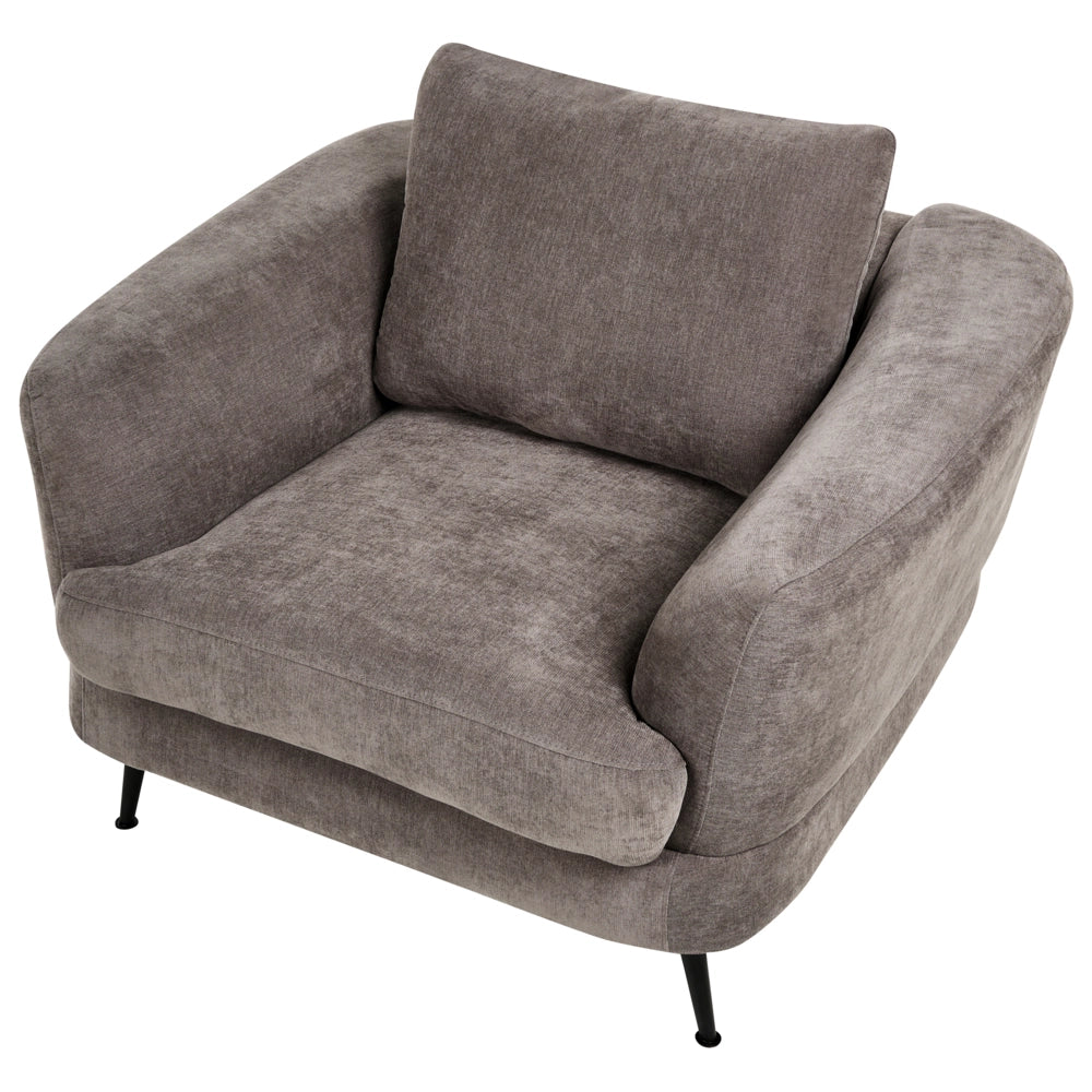 Set di divani a 3 posti Tappezzeria in ciniglia color taupe Gambe in ferro con braccioli Soggiorno in stile moderno