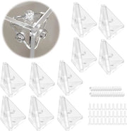 Supporto angolare Acryl - 10 pezzi, sostegni angolari rettangolari per scatola da gioielli, box da mostra trasparente. Inclusi viti di fissaggio. Ideale per vetrina stufa.