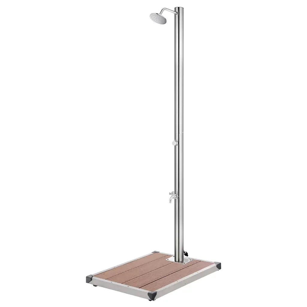 Doccia da Giardino con Base Marrone 220 cm in Acciaio Inox cod mxl 53757