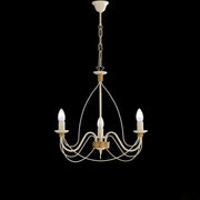Lampadario in ferro Avorio Decape rifinitura Oro tre luci 49x h43 cm
