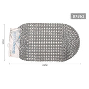 Trade Shop - Tappeto Antiscivolo Ovale Diamante Grigio Per Vasca Bagno Doccia 36 X 66cm 87861 -