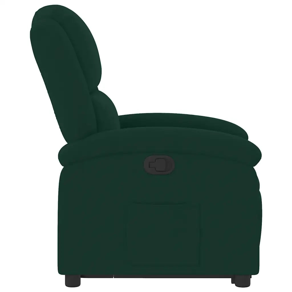 Poltrona Alzapersona Reclinabile Verde Scuro in Velluto 3204302
