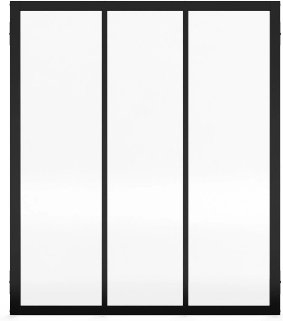 IDMarket - Techo de Cristal de 3 hojas 93x108 cm en Metal Negro