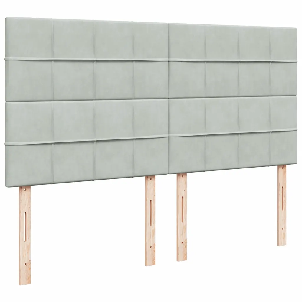 Giroletto a Molle con Materasso Grigio Chiaro 180x200cm Velluto