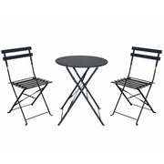 Marvin Set BISTROT Tavolo e Sedie Pieghevoli Tondo 60cm Da Giardino Balcone Terrazzo Patio Salvaspazio Antracite