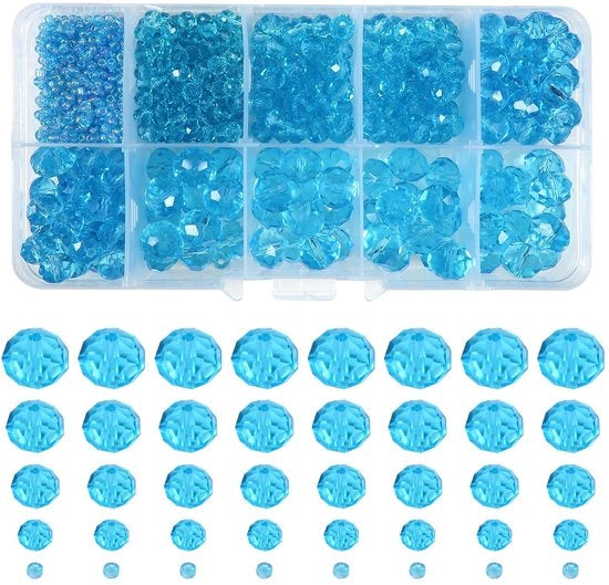 Sieradi Makers - 1000 pezzi - Blu Translucido - DIY Collane e Bracciali - Manufatti Artigianali
