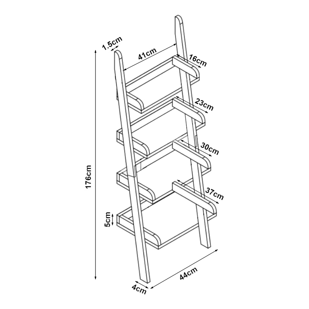Scaffale a scala in bambù 176 x 44 cm naturale 03_0007722