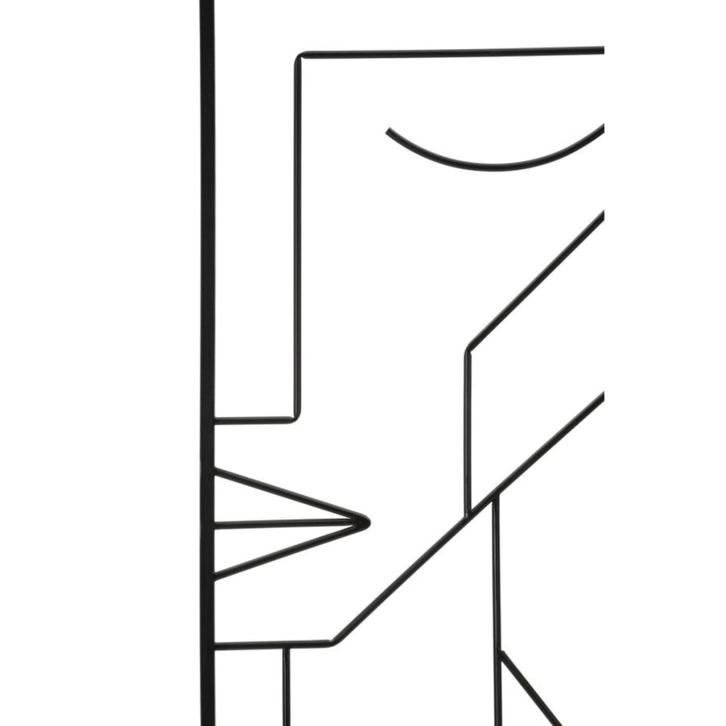 Decorazione in Metallo Viso 2, Nero, Metallo, 60x1x80 cm