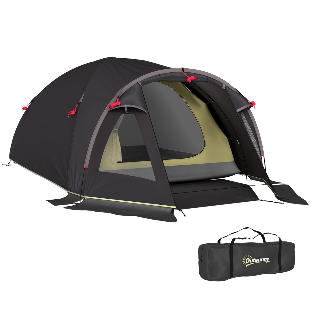 Tenda da campeggio 2 persone tunnel leggera stabile ¨C Minimal ¨C Nero 210x140x110 cm