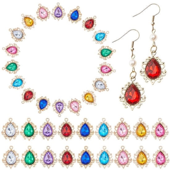 72 pezzi di gocce in forma di perle in 9 colori per creare gioielli