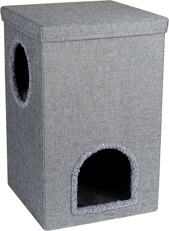 Recinzione e Area di Riposo per Gatti Realizzata in Tessuto Motturato Luogo di Rifugio Silenzioso - Box con Pavimento Unico Dimensione