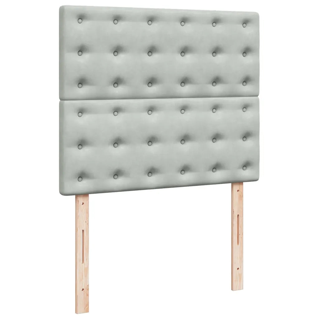 Giroletto a Molle con Materasso Grigio Chiaro 120x200cm Velluto 3293194
