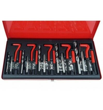 Kit riparazione ripristino filetti/filettature/elicoidi maschi 131 pz c/valigett