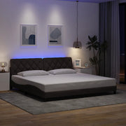 Giroletto con LED senza Materasso 200x200 cm in Tessuto
