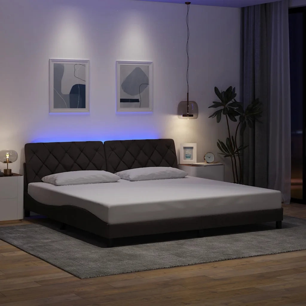 Giroletto con LED senza Materasso 200x200 cm in Tessuto
