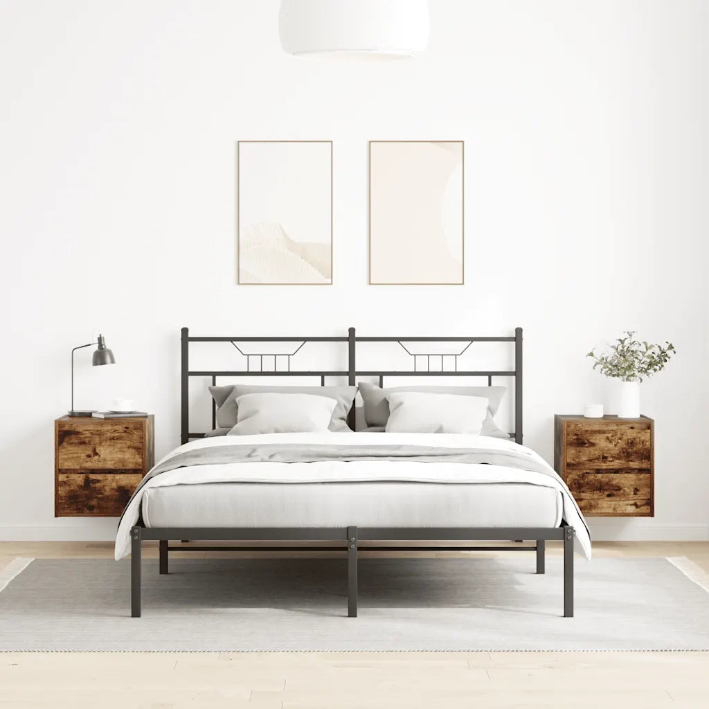 Comodini a Muro 2 pz Rovere Fumo 38x34x40 cm