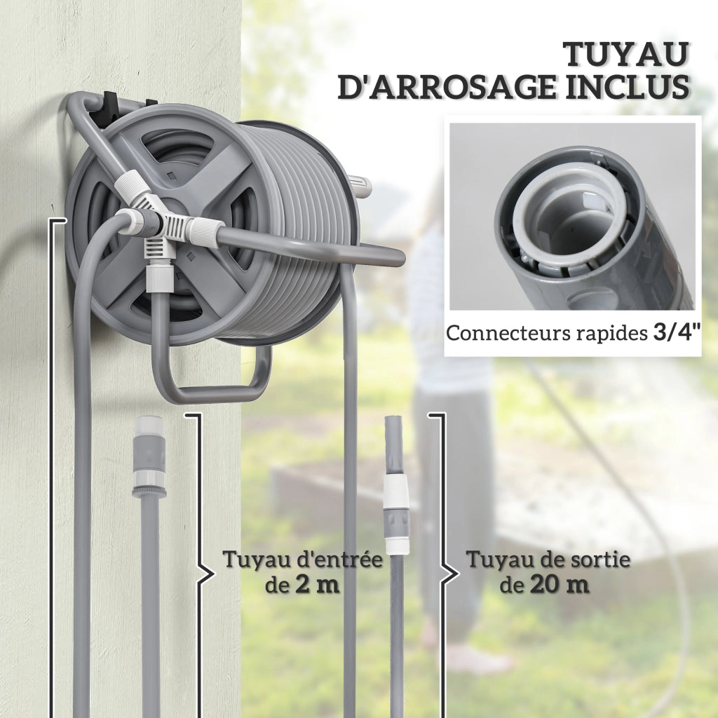 Avvolgitubo da giardino 20m con lancia regolabile ¨C Xylo ¨C kit irrigazione esterno