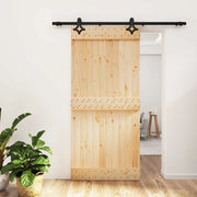 Porta scorrevole Naturale e Nero 95 x 210 cm 3445065