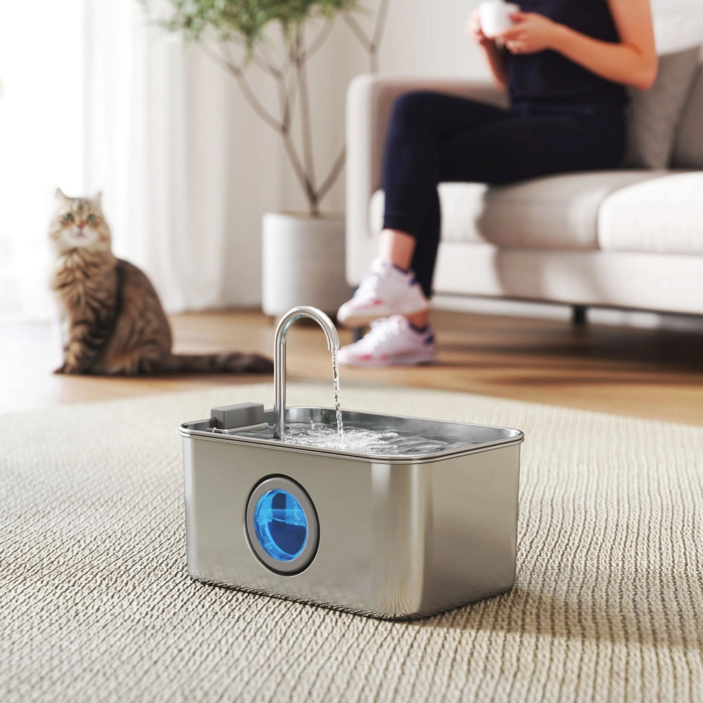 Fontana per Gatti 3,2L ¨C zephmum ¨C Silenziosa con Filtro a Carbone Attivo
