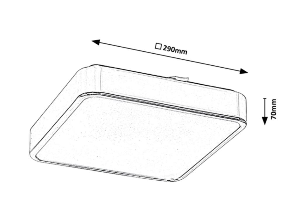 Plafoniera Rabalux Wolimir quadrata 29cm LED 22W RGB