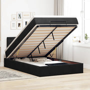vidaXL Struttura Letto Pouf con Materasso Nero 120x200 cm Velluto