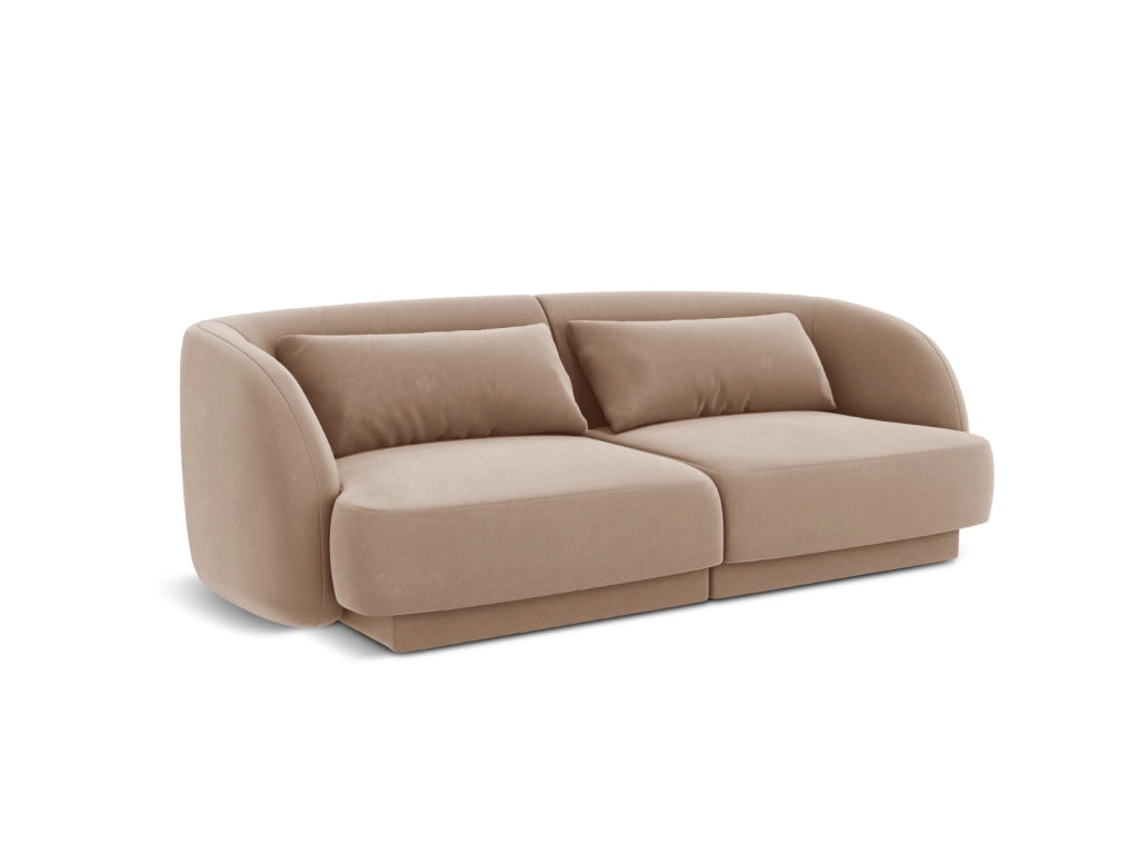 Cosmopolitan Design - Divano "Tulum" 2 posti in velluto beige 