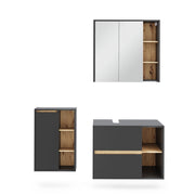 Vicco Set di mobili per il bagno Grigio/Artisan 3 parti