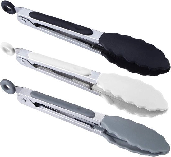 Set di posacenere in silicone per cucina 7" Nero Bianco Grigio, 3 pezzi