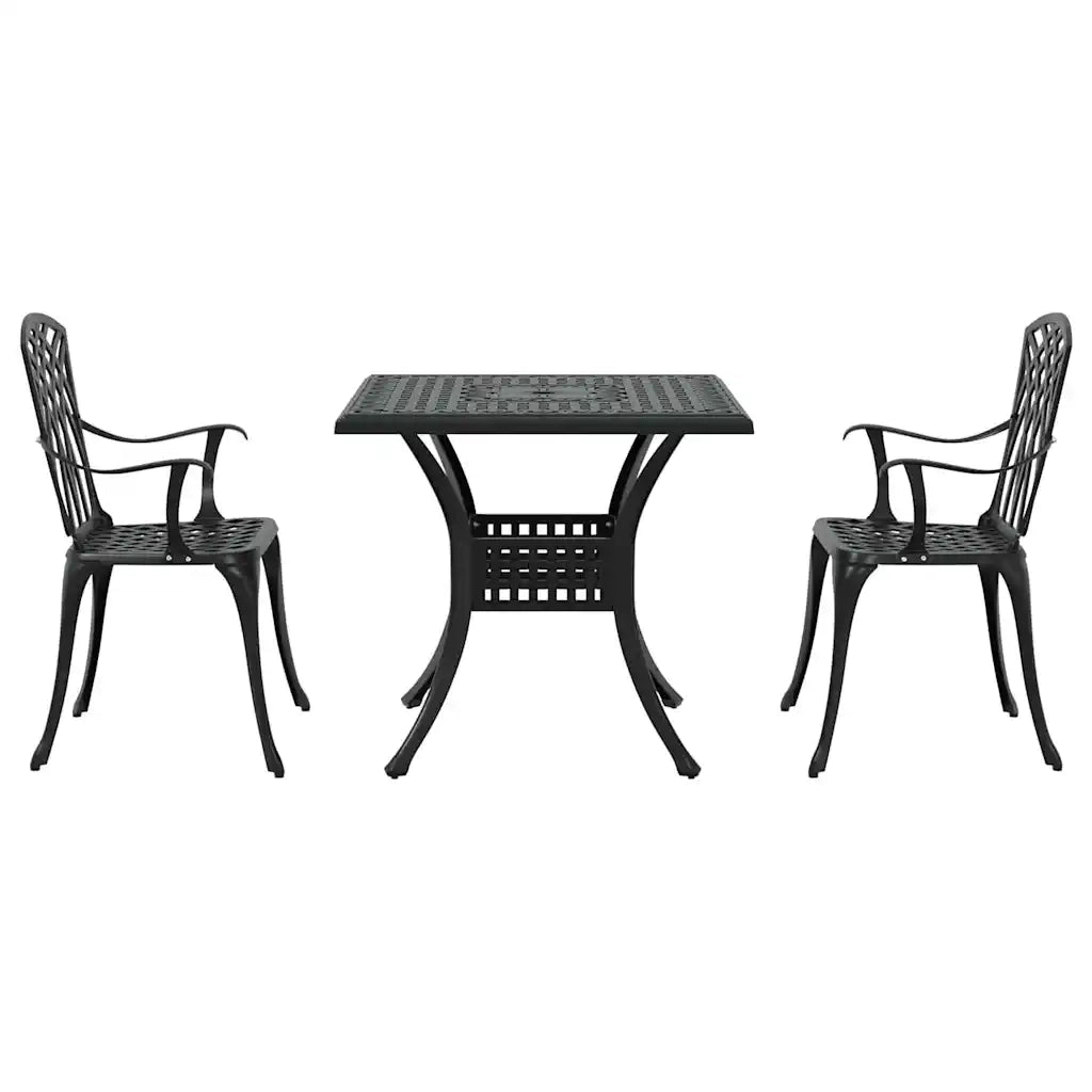 Set di Tavolo da Giardino 3 pcs Nero Alluminio pressofuso 3334757