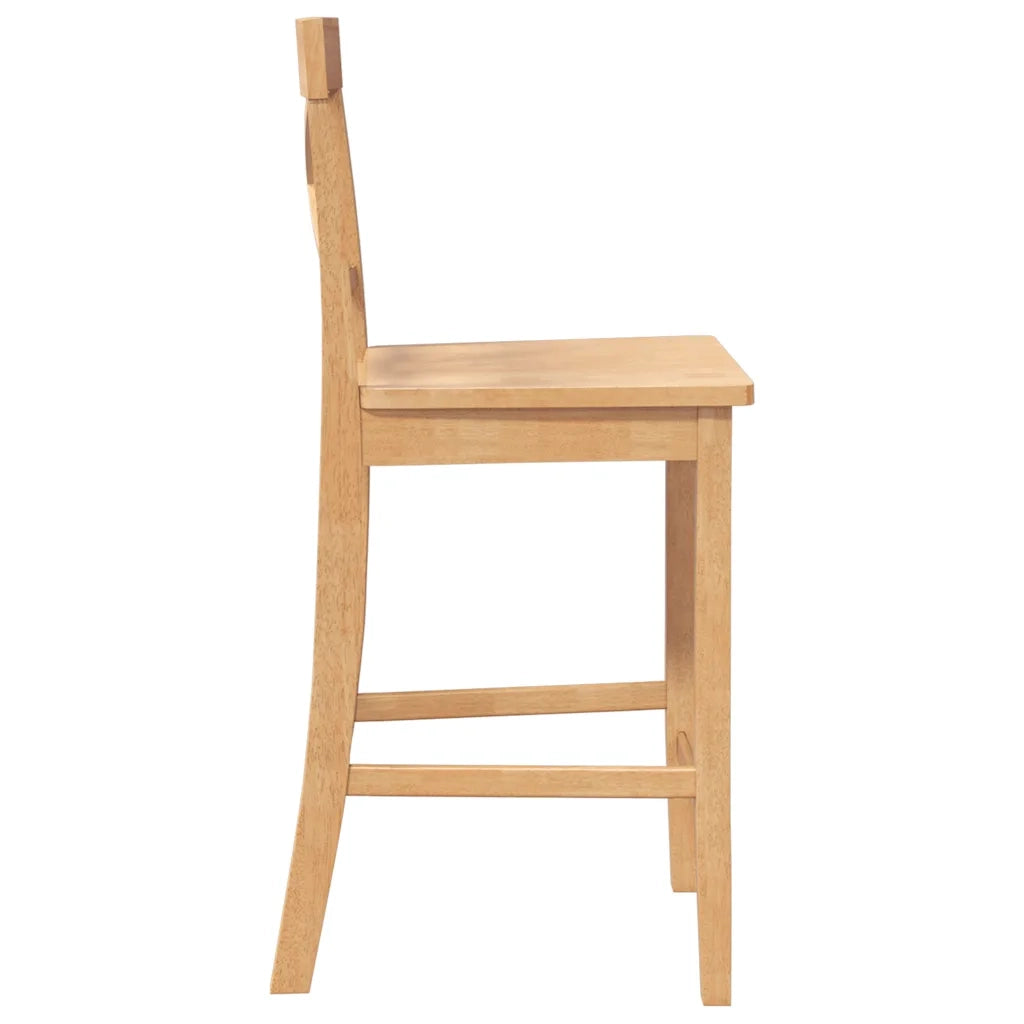 Sgabelli da Bar 2 pz Naturale Legno Massello di Hevea 4102550
