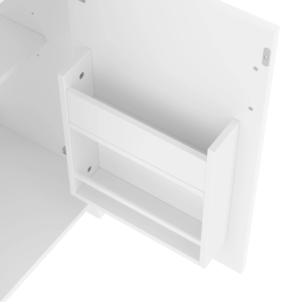 Mobile sottolavabo da terra con lavabo integrato in ceramica ripiano regolabile MDF bianco 51 × 34 × 83 cm