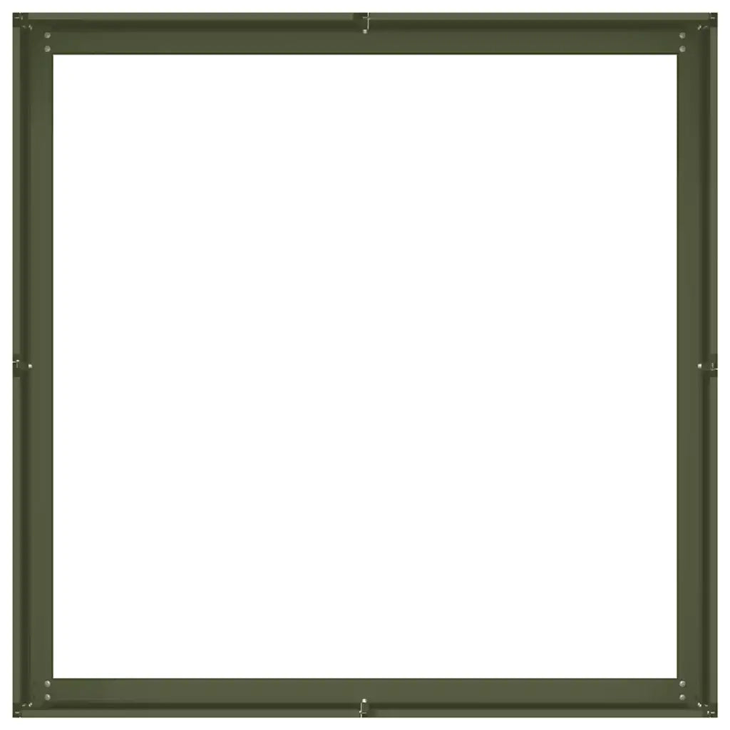 vidaXL Fioriera Verde Oliva 100x100x30 cm in Acciaio