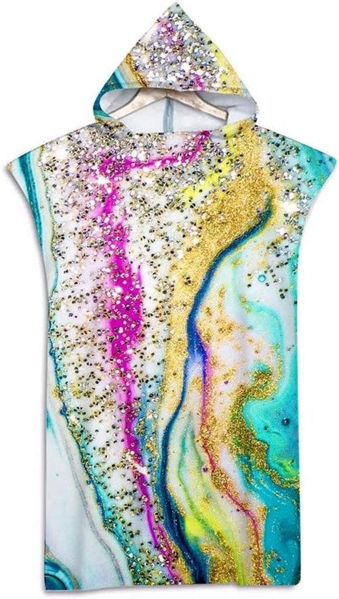 Badjas con cappuccio per adulti, lino da spiaggia per surf, leggero e compatto, microfibra, 70 x 110 cm.