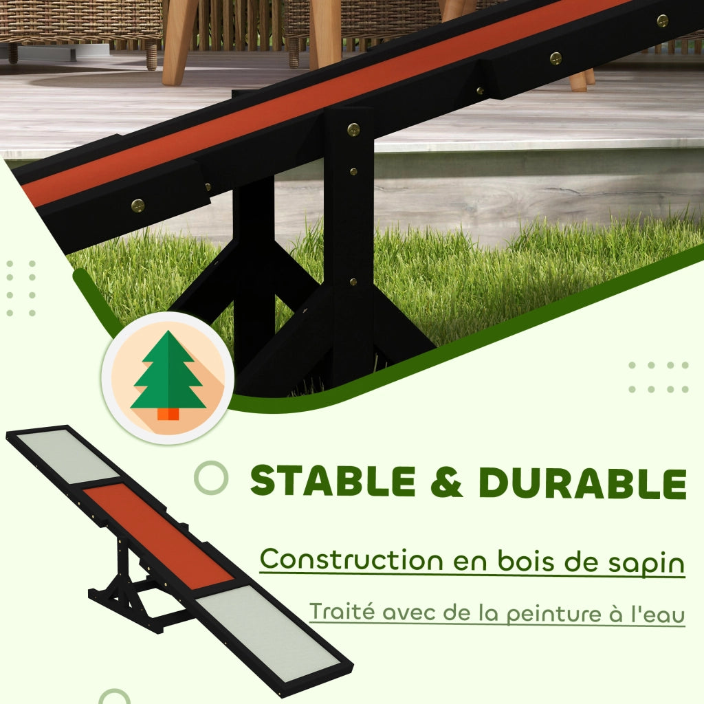 Attrezzatura Agility per Cani Altalena ¨C Xylo ¨C Legno Abete Antiscivolo Grigio Nero