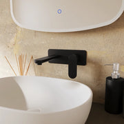Miscelatore lavabo ad incasso placca squadrata nero opaco | Meryl
