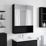 Mobiletto per specchio da bagno Rovere Nero 50 x 14,5 x 70 cm