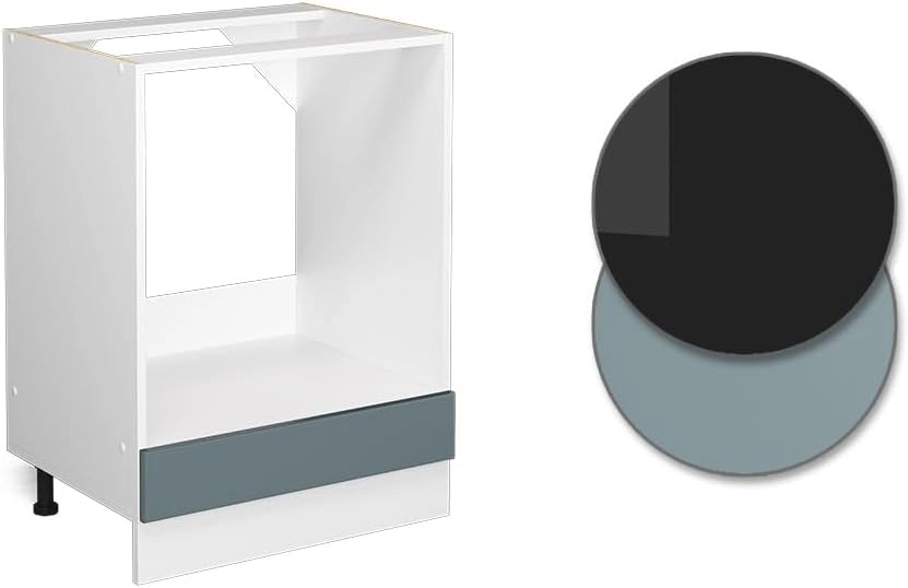 Mobile per forno da incasso R-Line, Grigio-blu, 60 cm senza piano di lavoro, per la libera combinazione all'interno di sistemi cucina modulari
