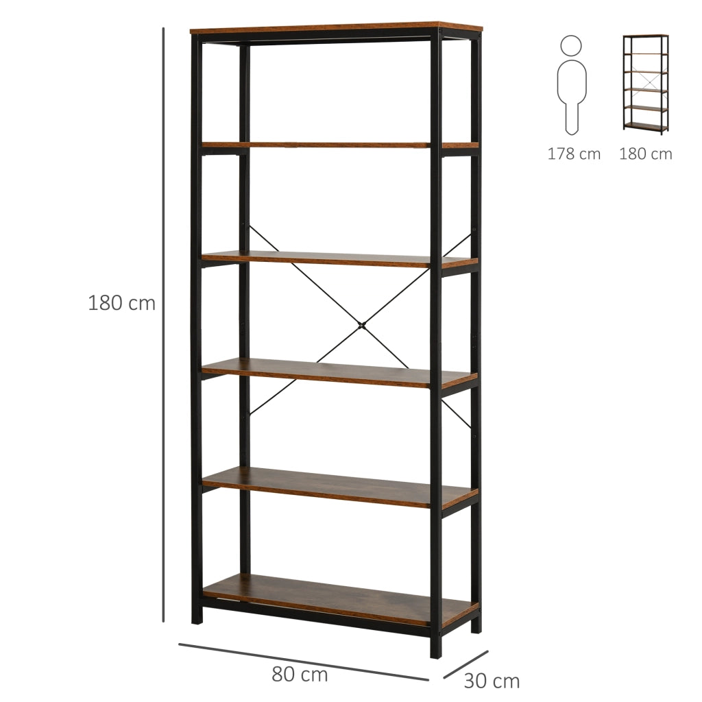 Libreria a scaffali aperti ¨C zephmum ¨C marrone 80x30x180 cm