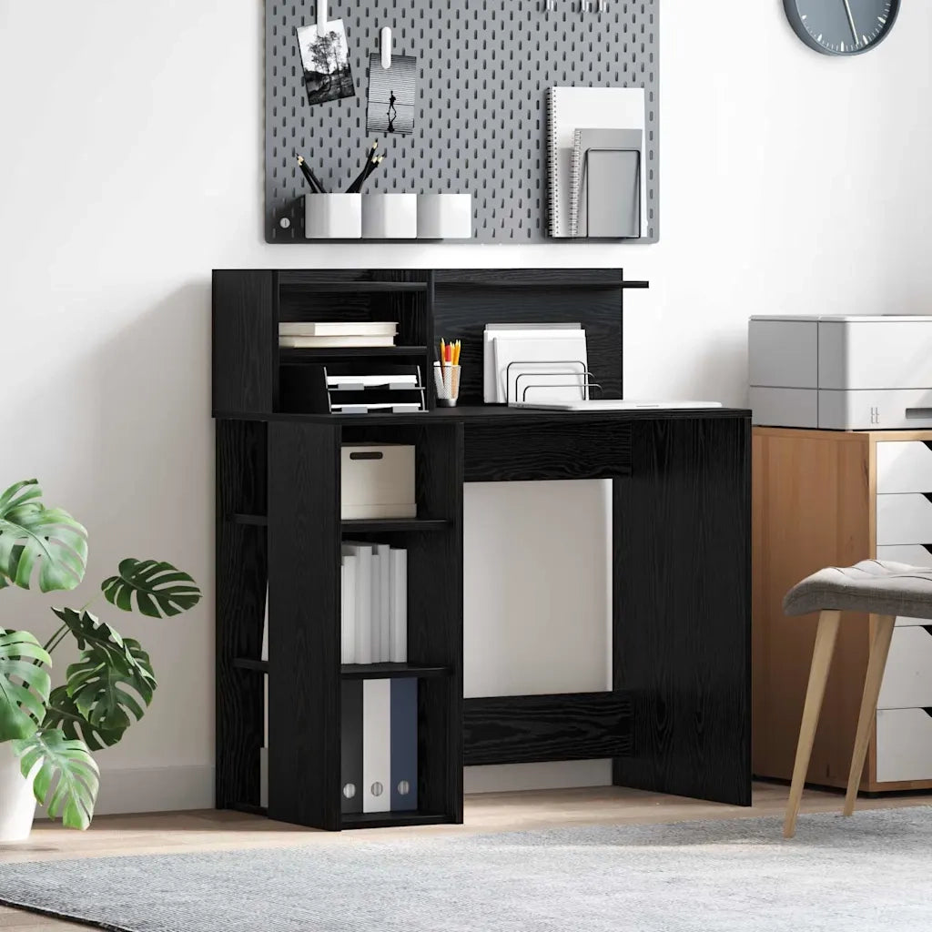 Scrivania Rovere Nero 90 x 48 x 101,5 cm Legno multistrato 869523