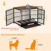 Banchetto per cani - Mobili - Nero con legno - Max. 55kg - 64x54x92cm - Porte - Scaletta rimovibile