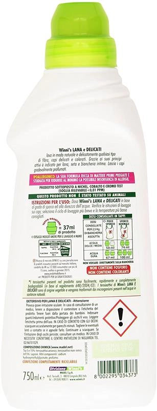WINNI'S NATUREL DETERSIVO LANA E DELICATI FIORI ROSA 15 LAVAGGI 750 ML