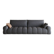 Divano modulare chaise longue con seduta profonda e senza montaggio in tessuto grigio scuro
