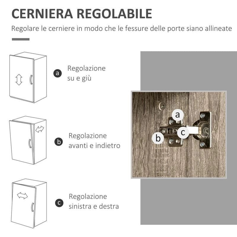 CREDENZA MODERNA PER CUCINA O SALA DA PRANZO 71X41X178CM LEGNO GRIGIO